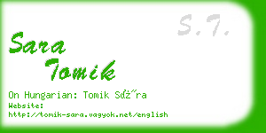 sara tomik business card